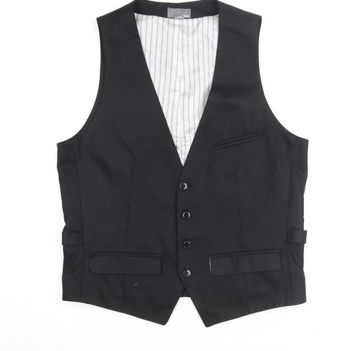 H&M Men's Black Suit Waistcoat Size L