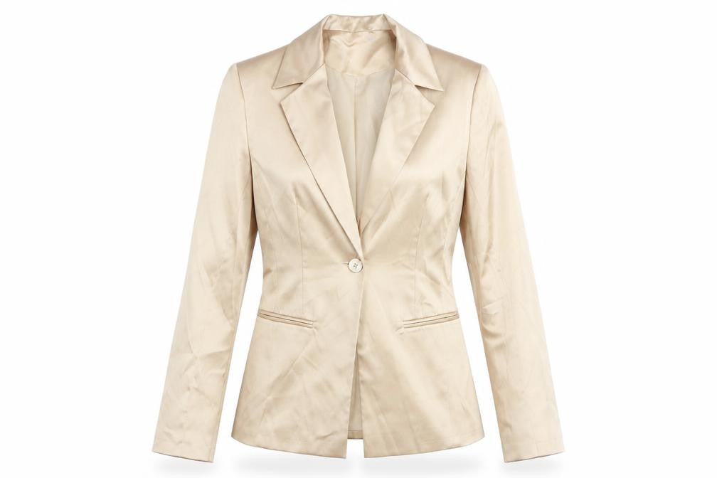 Front view of NL Collection Women's Beige suit jacket UK 8