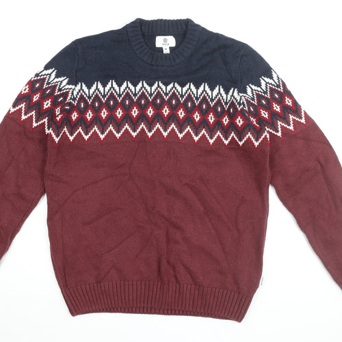 TOG24 Men's Multicoloured Fair Isle Pullover Jumper M