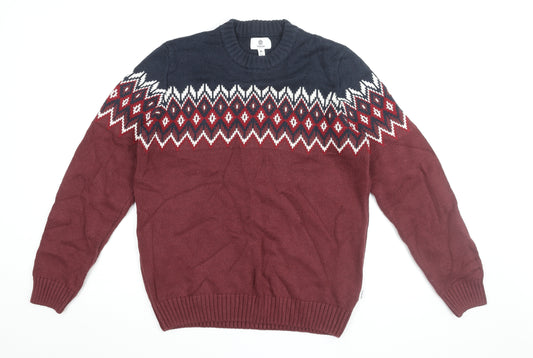 TOG24 Men's Multicoloured Fair Isle Pullover Jumper M