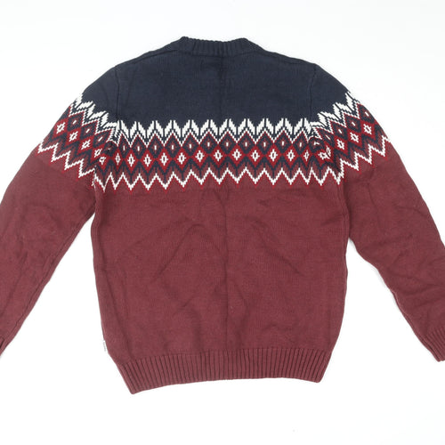 TOG24 Men's Multicoloured Fair Isle Pullover Jumper M