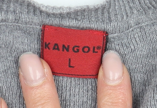 Kangol Men's Grey Pullover Jumper, Size L, V-Neck