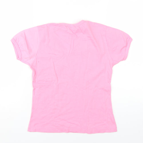 BluCaribe Women's Pink V-Neck T-Shirt, M, Summer Casual