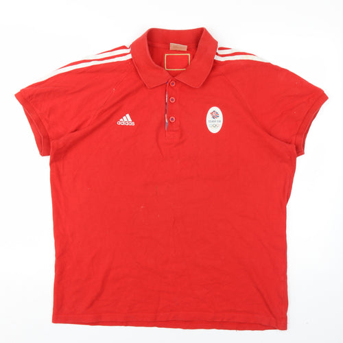 Adidas Men's Red Polo L Olympic British Style