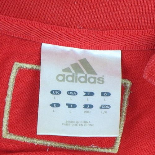 Adidas Men's Red Polo L Olympic British Style