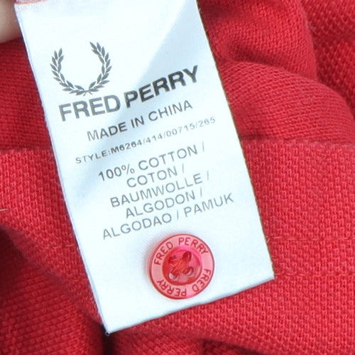 Fred Perry Men’s Red Polo Shirt Short Sleeve L