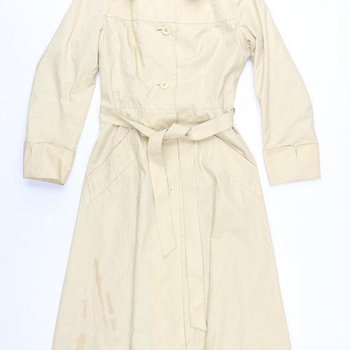 St Michael Women's Beige Long Trench Coat Size 10