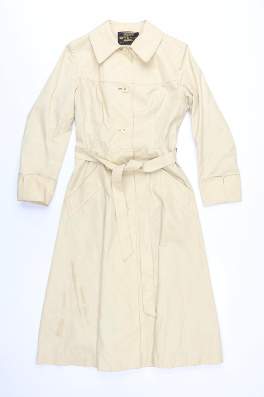 St Michael Women's Beige Long Trench Coat Size 10