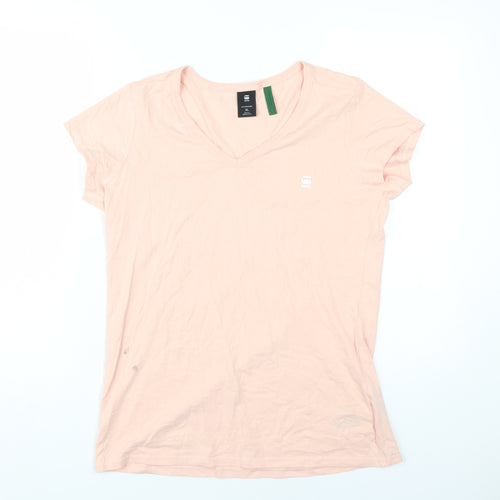 G-Star RAW Women's Pink XL V-Neck T-Shirt