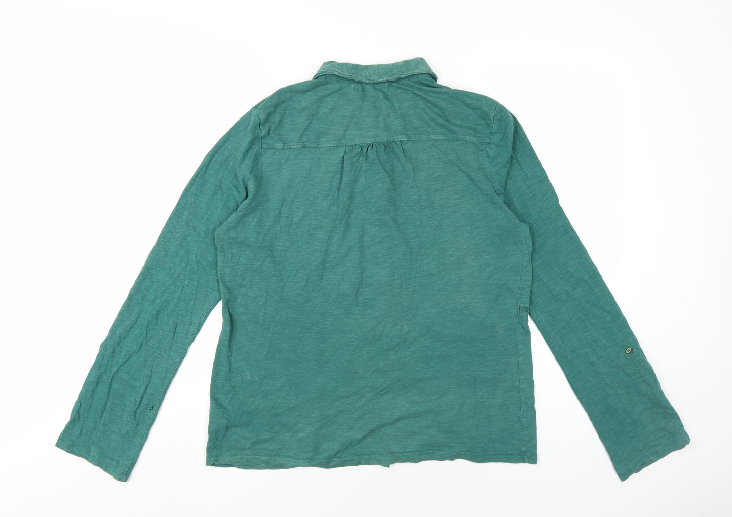 Beacon Cove Women's Green Button-Up Collared Shirt Size 12