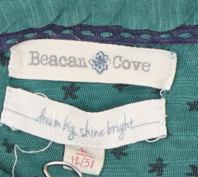Beacon Cove Women's Green Button-Up Collared Shirt Size 12