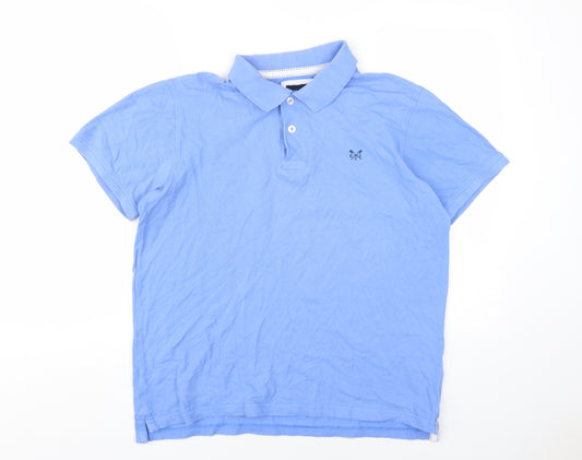 Crew Clothing Company Men's Blue Polo L Short Sleeve