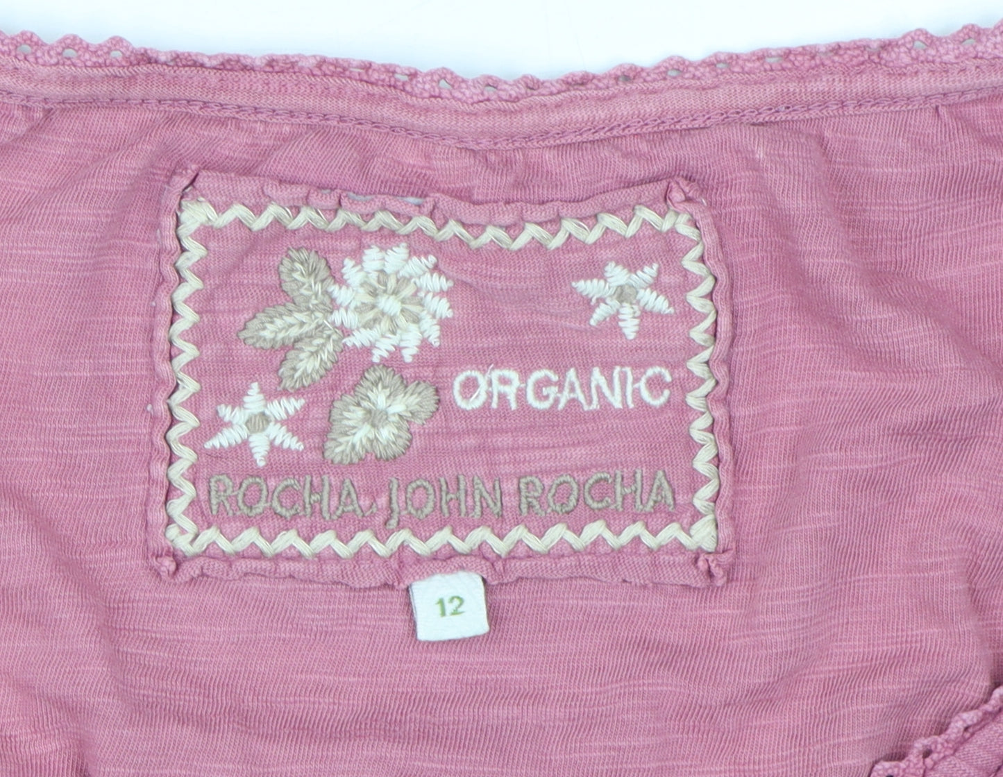 Rocha John Rocha Women's Pink Embroidered Blouse Size 12