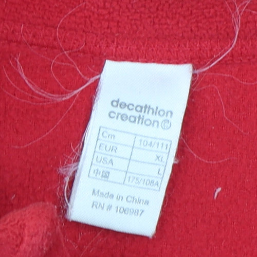 Decathlon Creation Unisex Red 1/4 Zip Sweatshirt XL