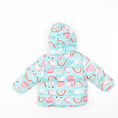 Minoti Unisex Baby Unicorn Puffer Jacket 18-24M Multicoloured