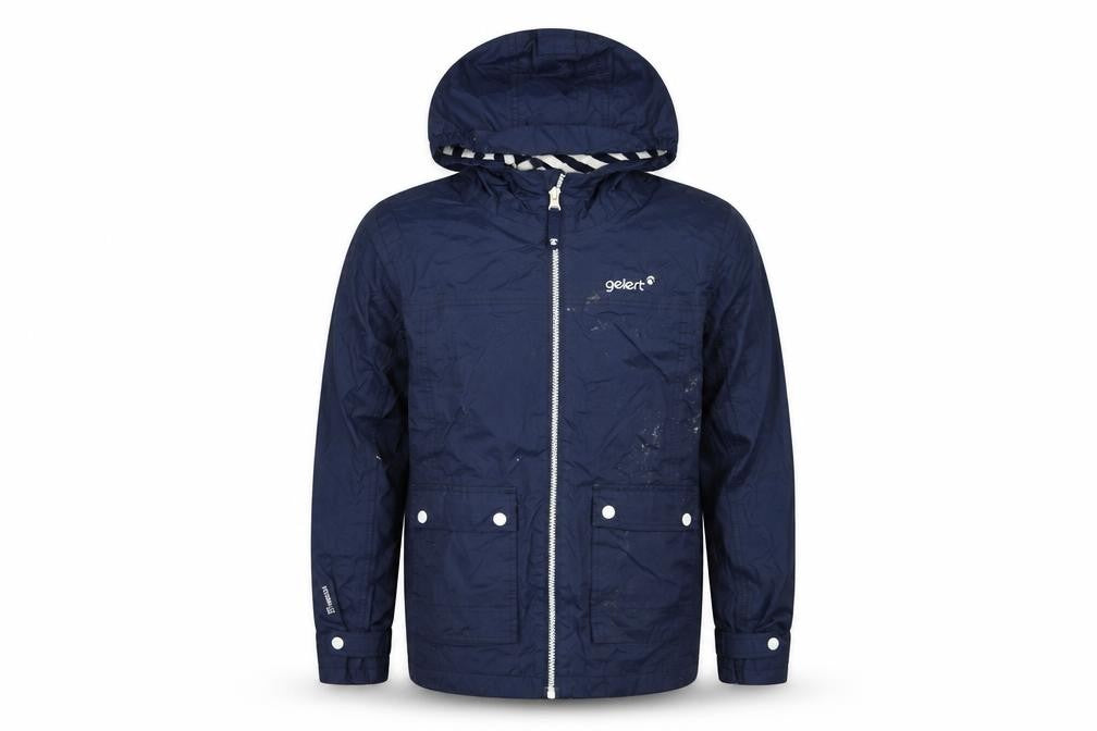 Front view of Gelert boys’ blue windbreaker jacket 11-12 years