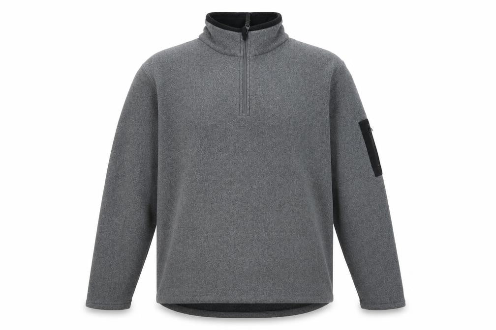 Front view of Peter Storm Men's Grey 1/2 Zip Sweatshirt, L, Hiking