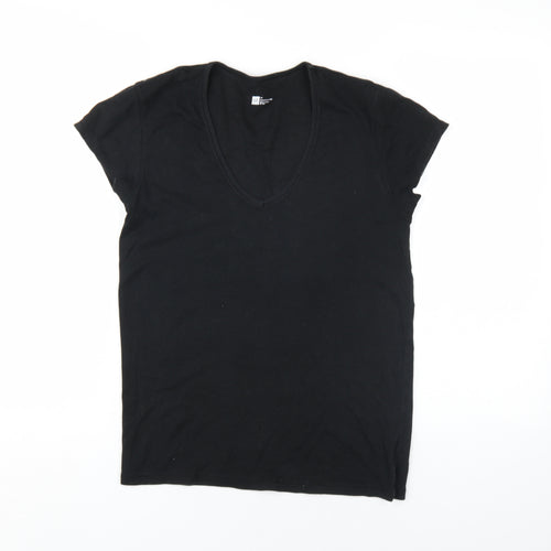 Gap Women's Black Basic V-Neck T-Shirt, Size L, All Seasons