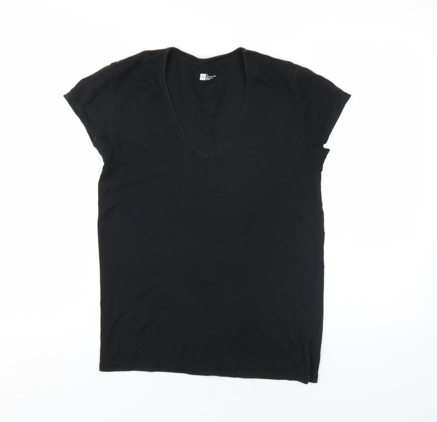 Gap Women's Black Basic V-Neck T-Shirt, Size L, All Seasons