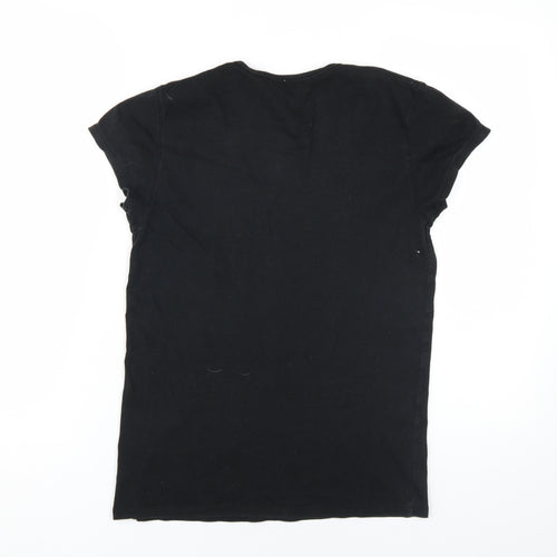 Gap Women's Black Basic V-Neck T-Shirt, Size L, All Seasons