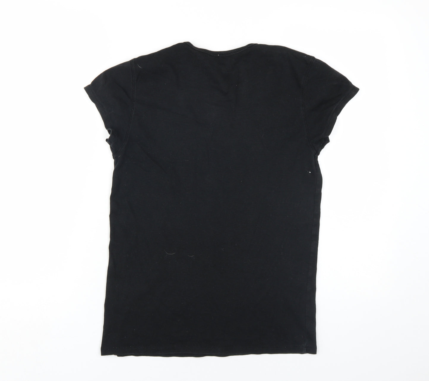 Gap Women's Black Basic V-Neck T-Shirt, Size L, All Seasons