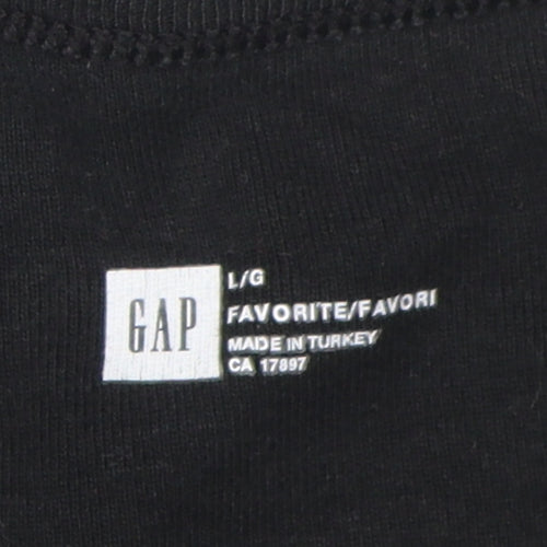 Gap Women's Black Basic V-Neck T-Shirt, Size L, All Seasons