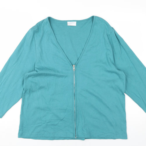 Cotswold Collections Women's Blue XL 3/4 Sleeve Zip Top