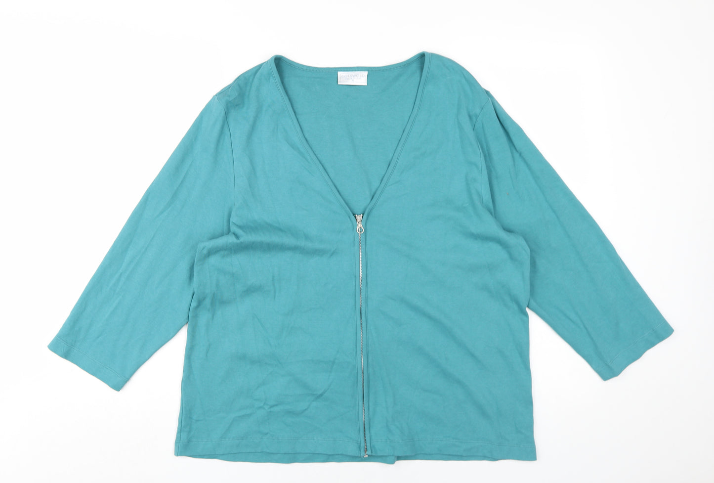 Cotswold Collections Women's Blue XL 3/4 Sleeve Zip Top