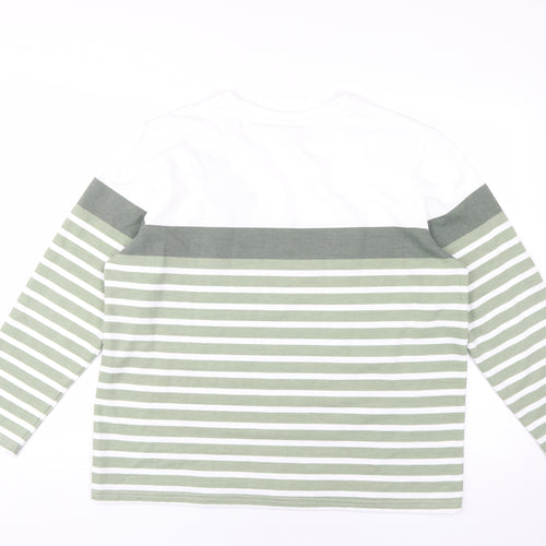 Damart Women's Green Striped T-Shirt L