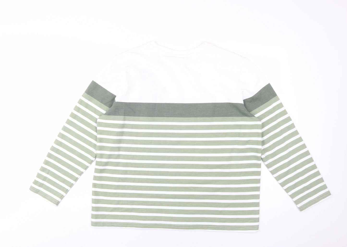 Damart Women's Green Striped T-Shirt L