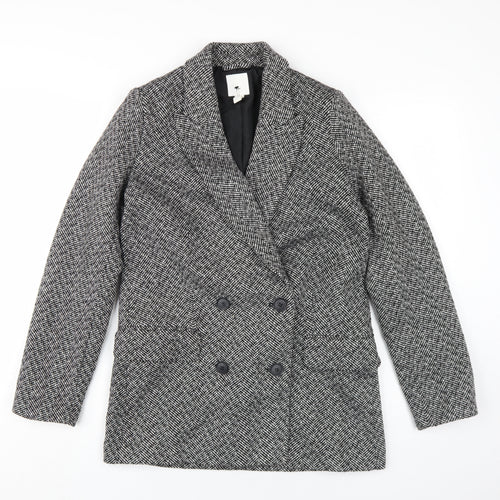 H&M Women's Black Blazer Size 8 Double-Breasted