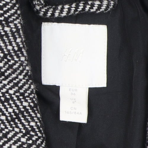 H&M Women's Black Blazer Size 8 Double-Breasted