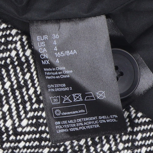 H&M Women's Black Blazer Size 8 Double-Breasted