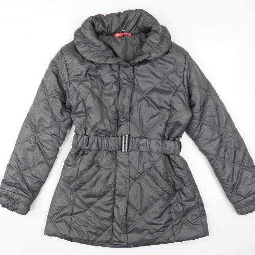 La Maison du Jersey Women's Grey Quilted Coat - Size 16