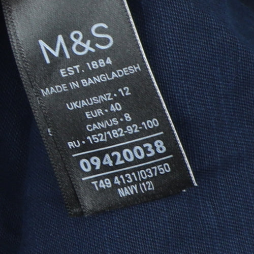 Marks and Spencer Women's Blue Military Jacket Size 12