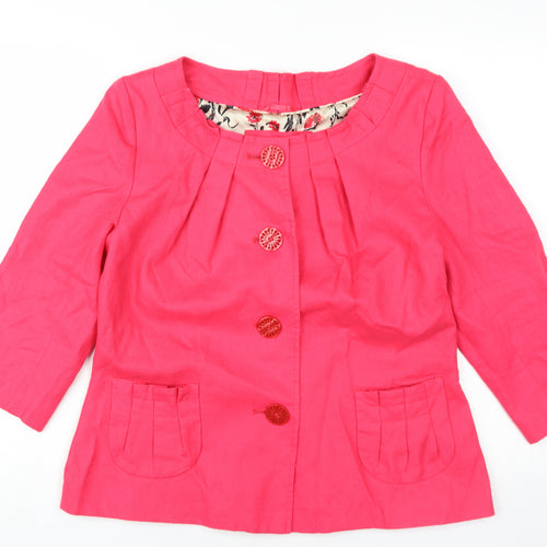 Per Una Women's Pink Linen Jacket Size 16