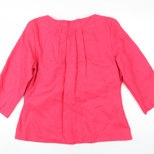Per Una Women's Pink Linen Jacket Size 16