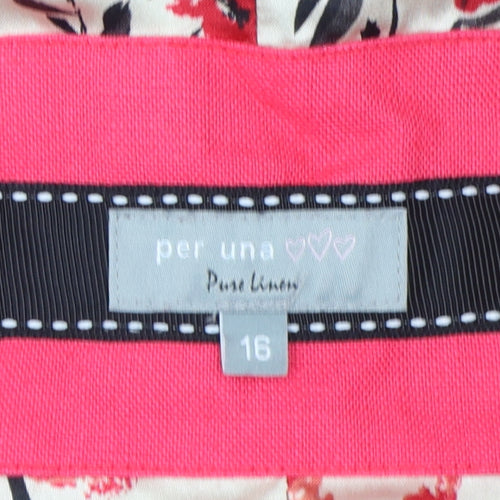 Per Una Women's Pink Linen Jacket Size 16