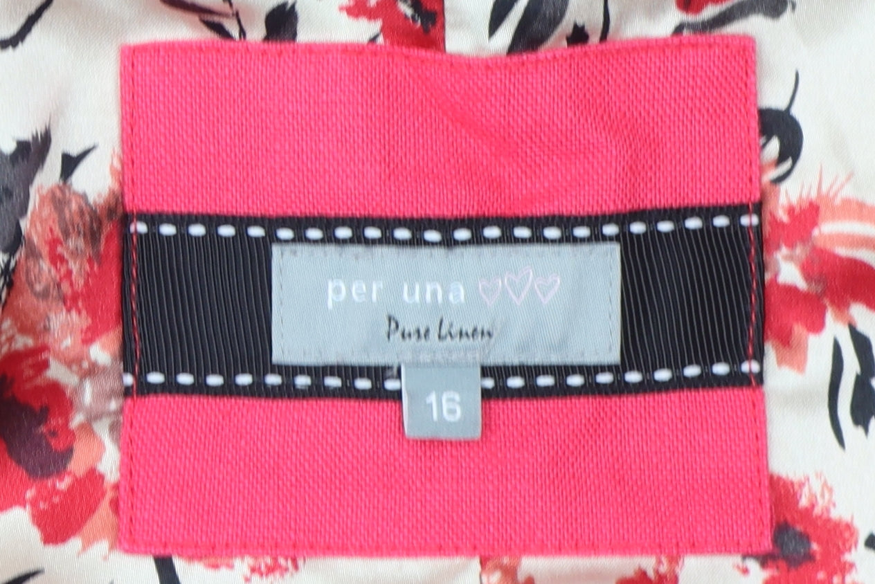 Per Una Women's Pink Linen Jacket Size 16