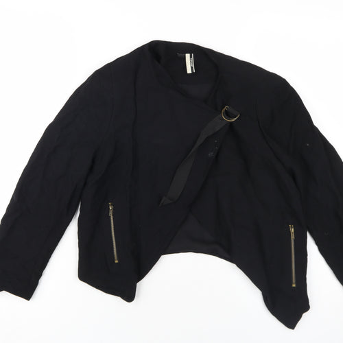 Topshop Women's Black Biker Jacket Size 8 Casual