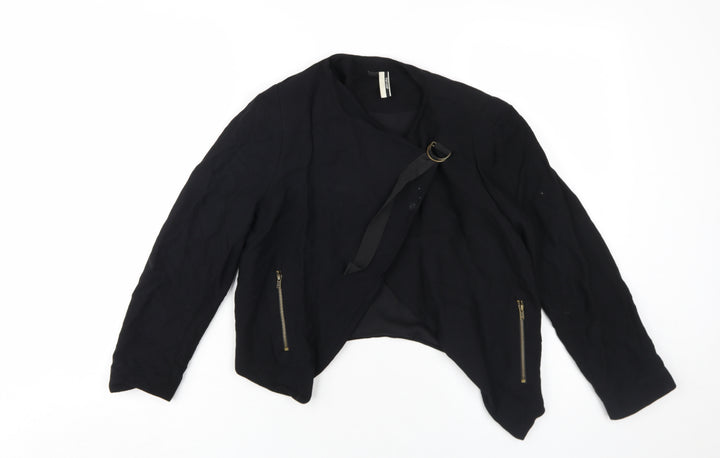 Topshop Women's Black Biker Jacket Size 8 Casual