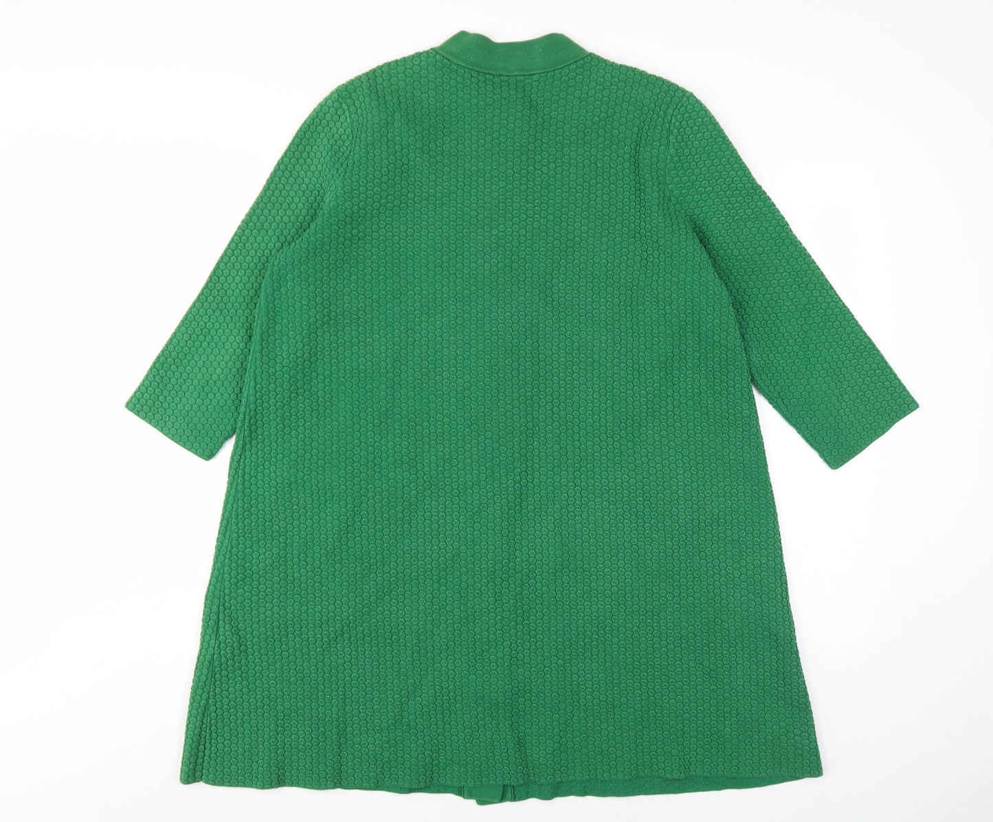 COS Women's Green Cardigan, Mock Neck, Size M, Relaxed Fit
