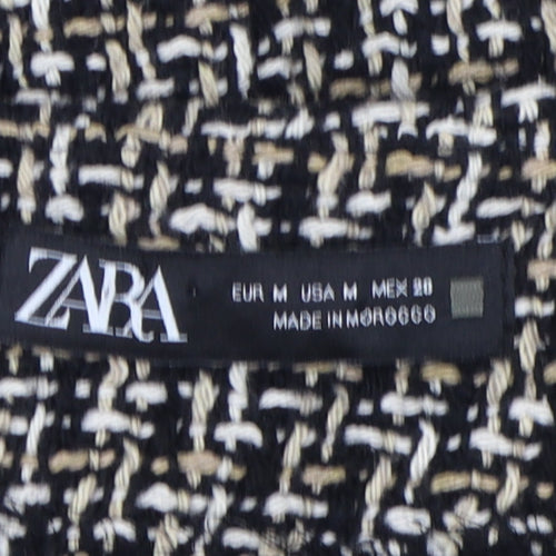 Zara Women's Black Beige Cardigan M V-Neck