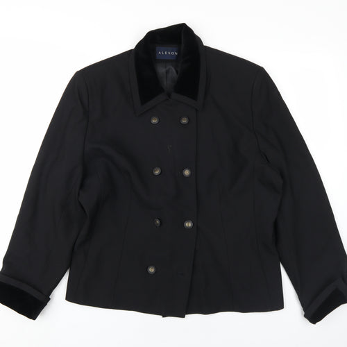 Alexon Women's Black Short Pea Coat, Size 18