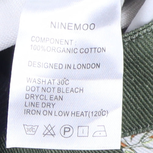 NINEMOO Women's Green Cropped Jeans, Size M