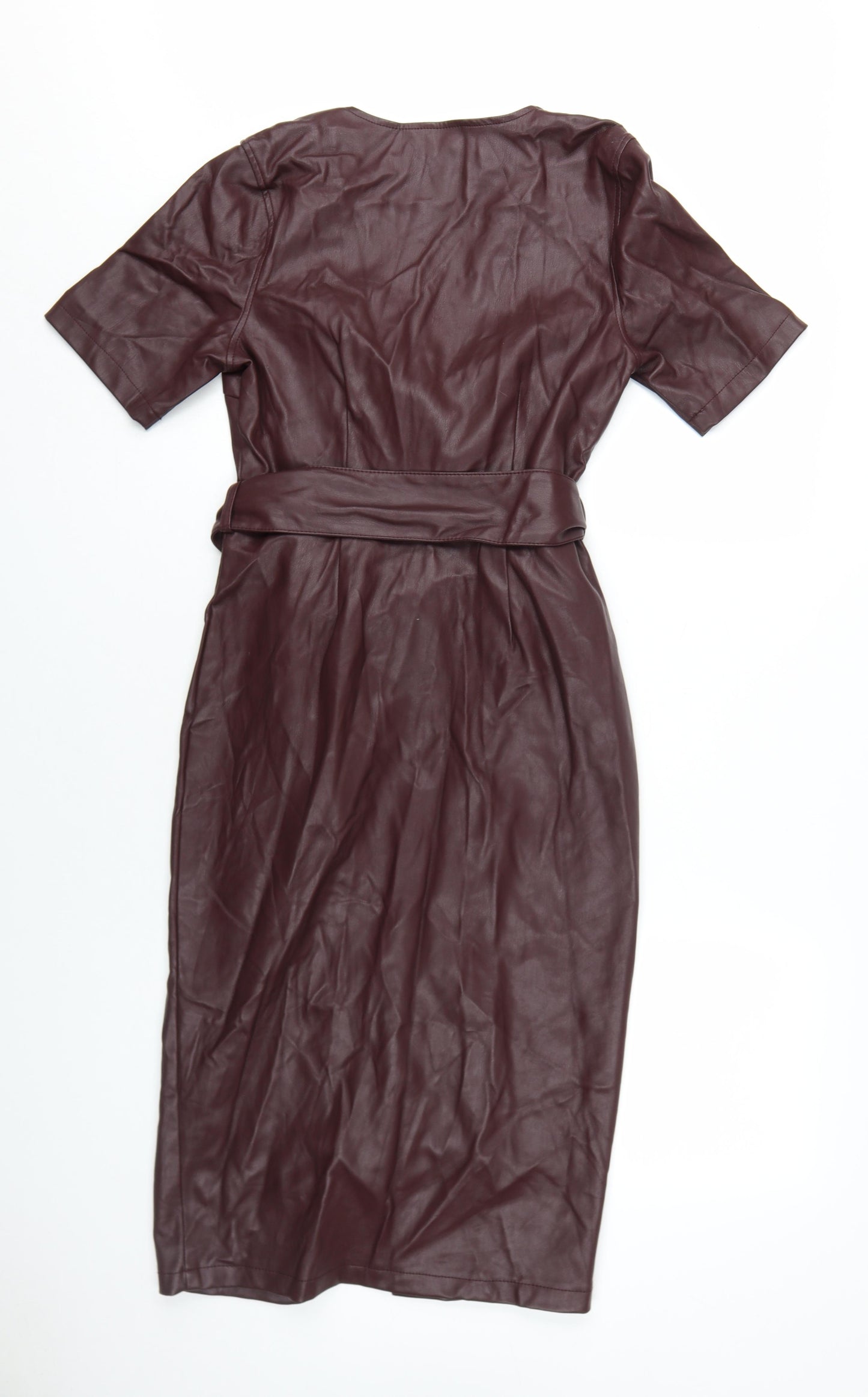 Very Women's Brown Wrap Midi Dress with Belt, Size 10