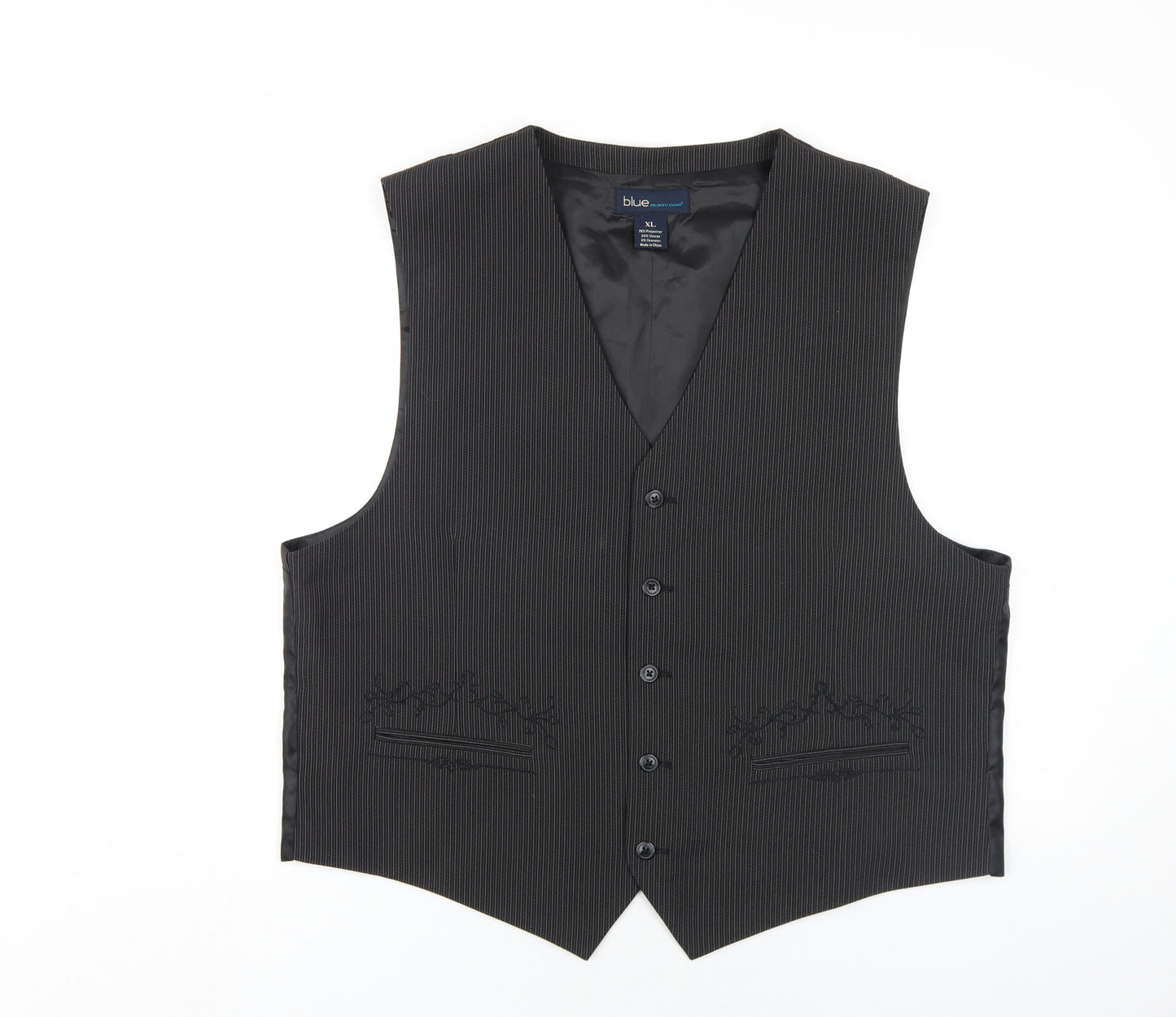 Pronto Uomo Men's Black XL Suit Waistcoat