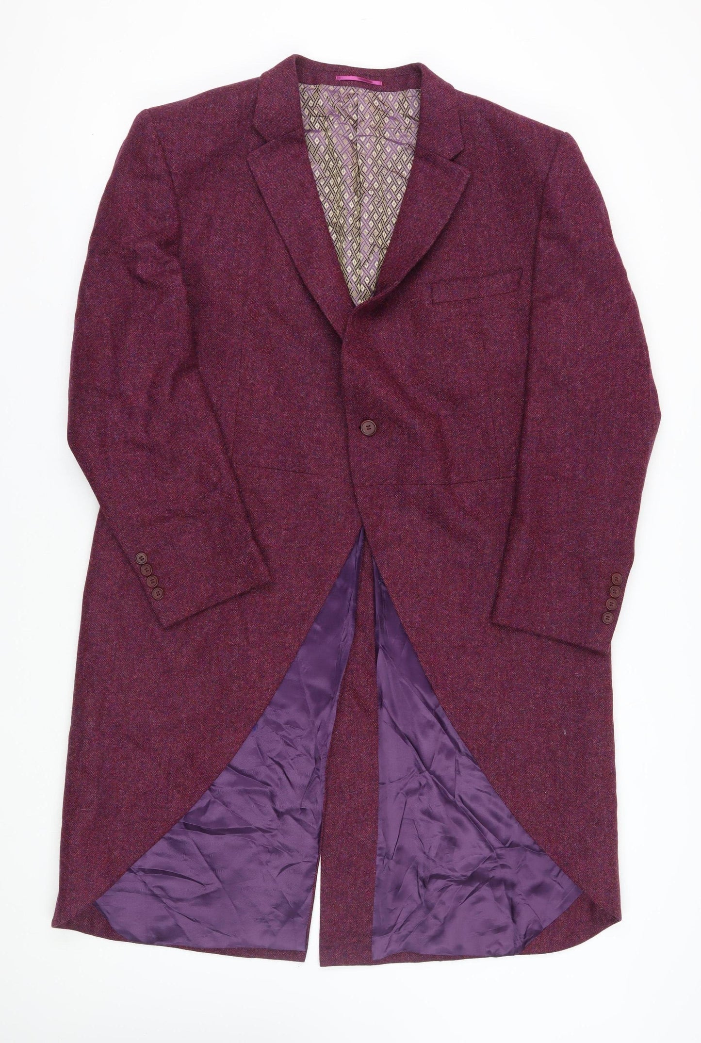 Best Man Men's Purple Tweed Coat, Size 50S, Wedding Style