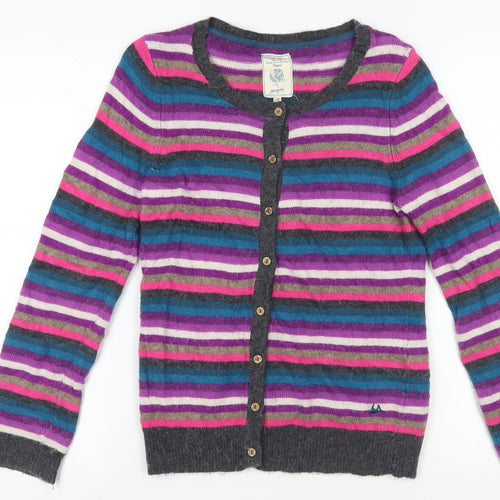 Manitany Women's Multicoloured Striped Cardigan 10