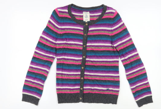 Manitany Women's Multicoloured Striped Cardigan 10